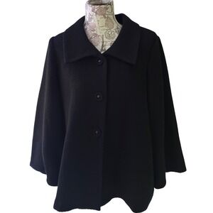 Vintage Flutter arms SIMONTON Says Black Textured Jacket Size M Wool Blend top